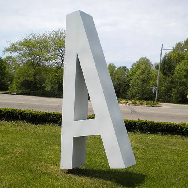 Large Outdoor Painted Stainless Steel Letter Sculpture