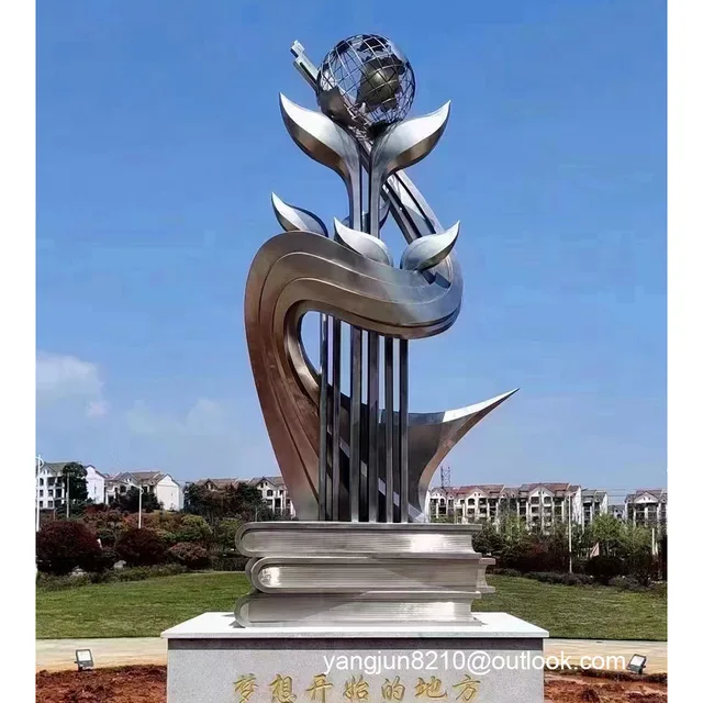 Large outdoor park square school beach playground gymnasium stainless steel cultural sculpture