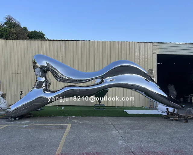 Large outdoor plaza park beach amusement park decorations stainless steel abstract sculpture