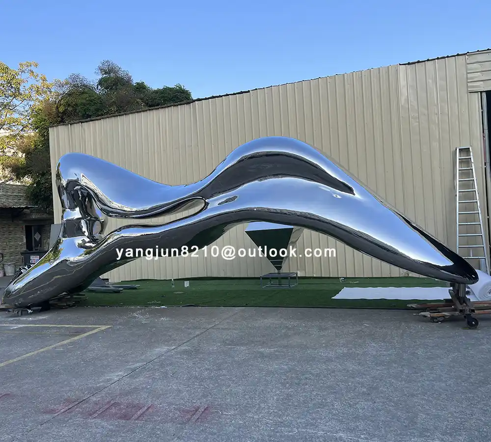 Outdoor square park beach amusement park library school airport address theater art mirror polished stainless steel abst
