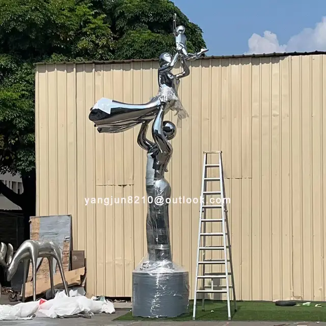 Large outdoor school hospital park square airport Stainless steel figure sculpture
