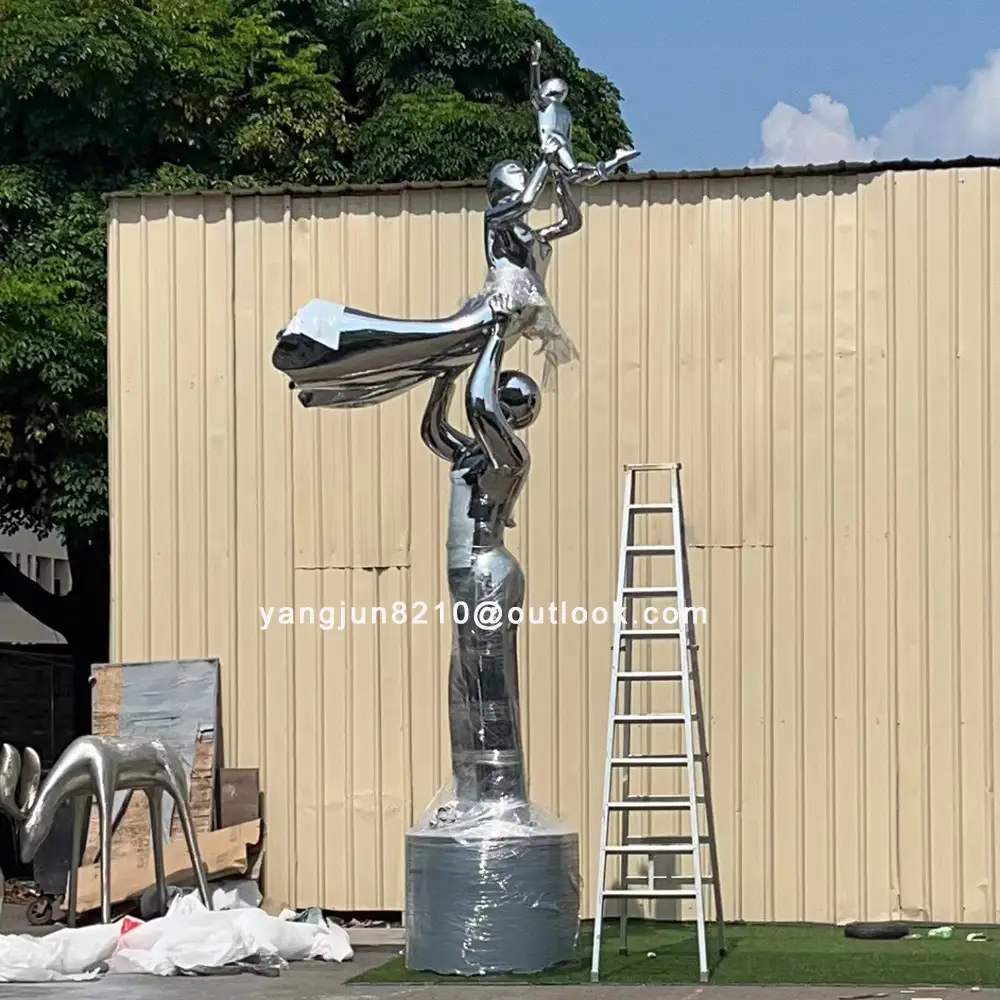 Large outdoor school hospital park square airport Stainless steel figure sculpture