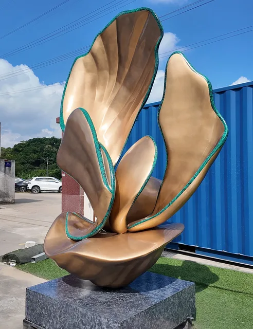 300cm Large outdoor square decorative art stainless steel abstract sculpture seen from another angle