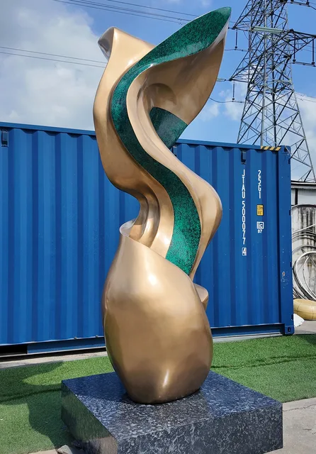 300cm Large outdoor square decorative art stainless steel abstract sculpture in close view