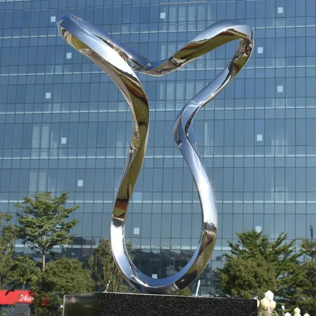 Large outdoor square metal landscape sculpture stainless steel abstract sculpture