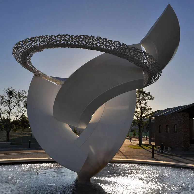 Large outdoor square Stainless steel abstract sculpture