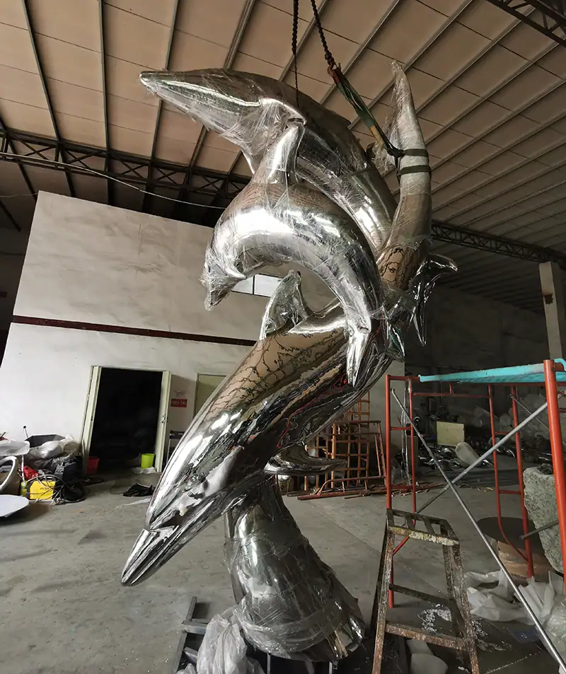 Outdoor abstract stainless steel decoration snake sculptures
