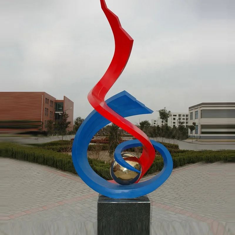 Large Painted Modern Stainless Steel Outdoor Sculpture for Campus