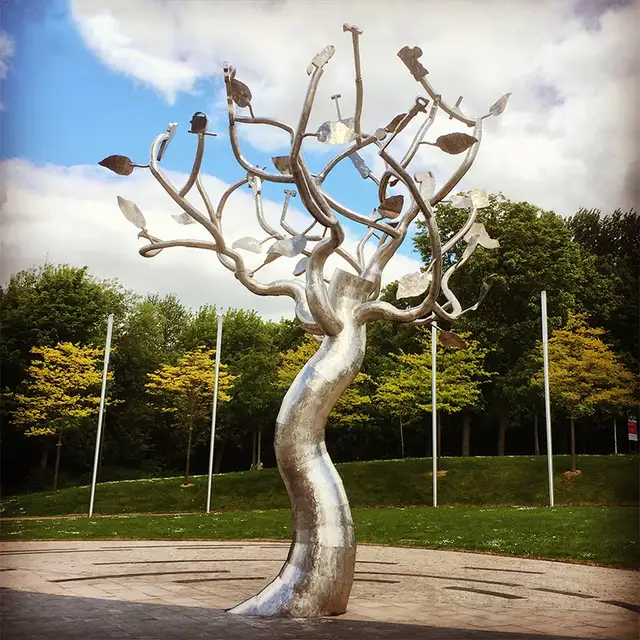 Large Outdoors city decoration Stainless steel Tree sculpture