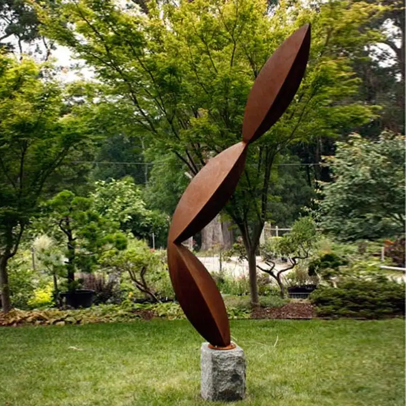 Large Rusty Corten Steel Garden Metal Cactus Sculpture