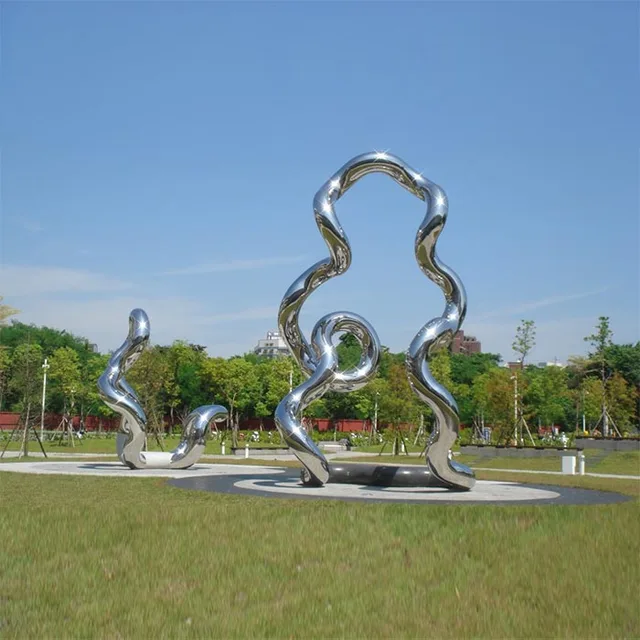 Stainless Steel Art Outdoor Abstract Sculpture seen from another angle