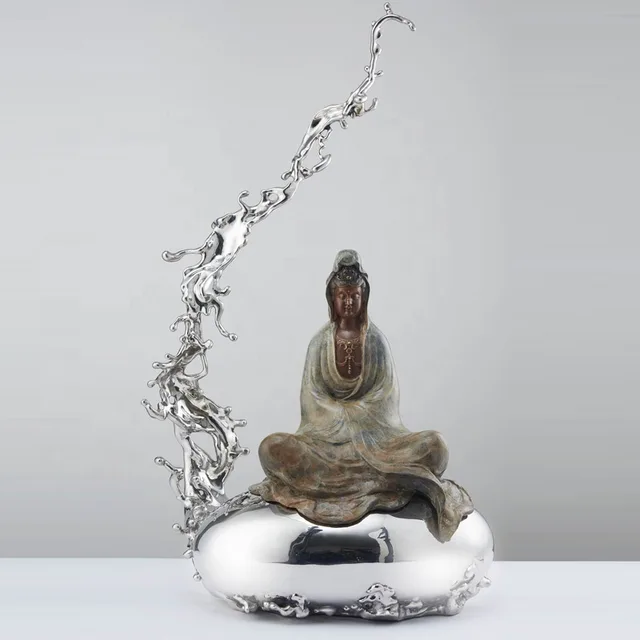 Life Size Home Decoration Bronzen beelden Metal Buddha Statue