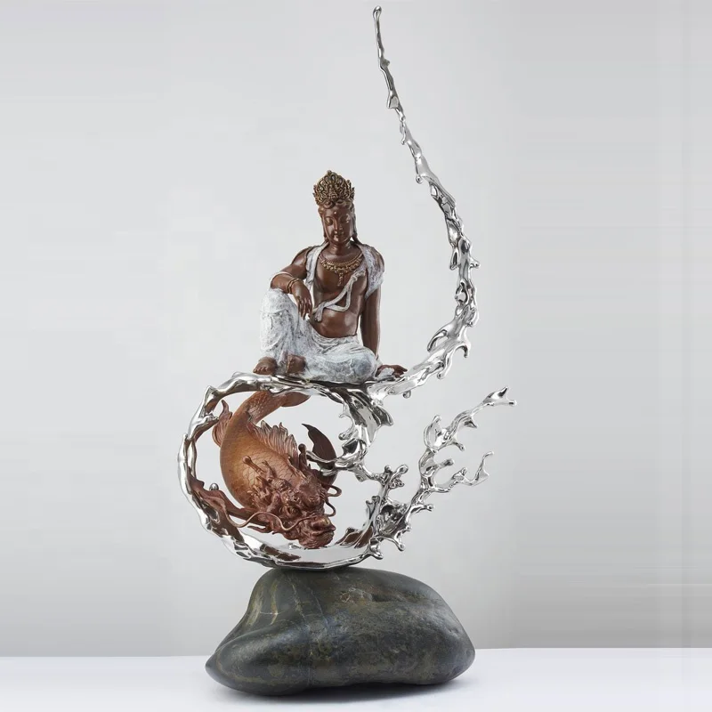 Life Size Decoration Bronzen beelden Metal Buddha Statue