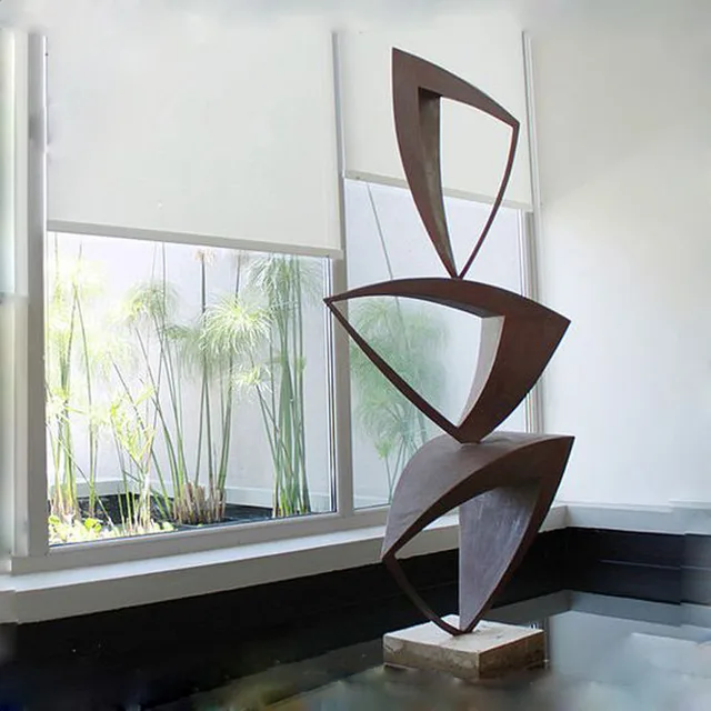 Lobby Decoration Indoor Metal Sculpture Stainless Steel Sculpture from the side