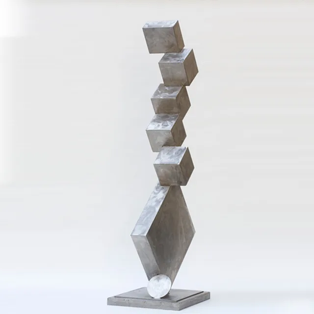Metal Decorative Stainless Steel Cube Sculpture For Garden Decor