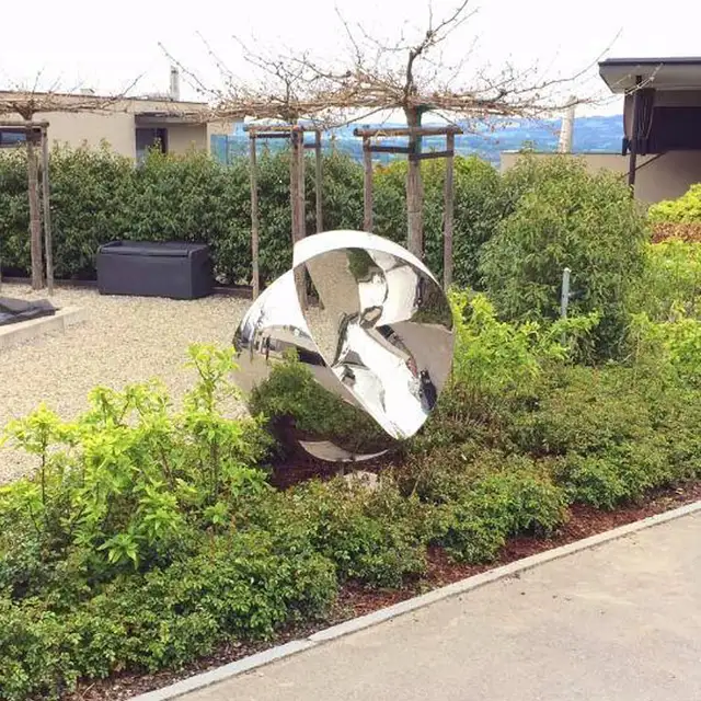 Large Morden Outdoor Stainless Steel Globe Sphere Statue seen from another angle