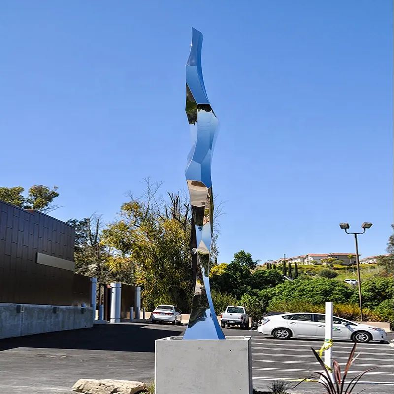 Mirror Polished Garden Stainless Steel Outdoor Sculpture Modern Art