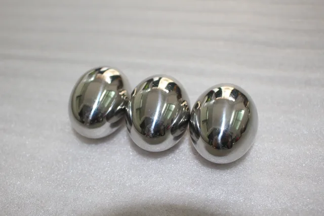 Mirror polished Stainless Steel Ellipsoids in close view