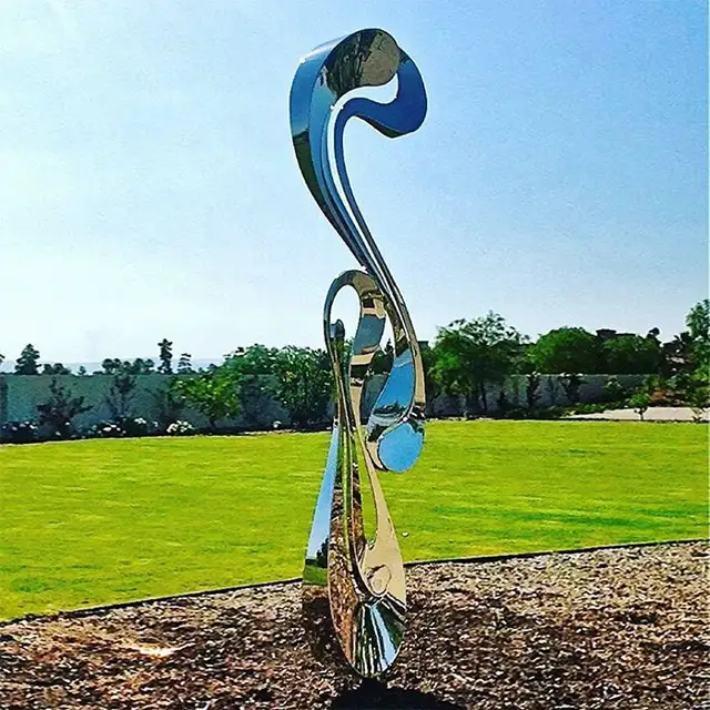Painted Outdoor Stainless Steel Metal Sculpture Abstract seen from another angle