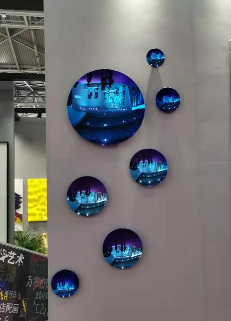 Seven Stars Concave Mirror Wall Sculpture shown in its setting