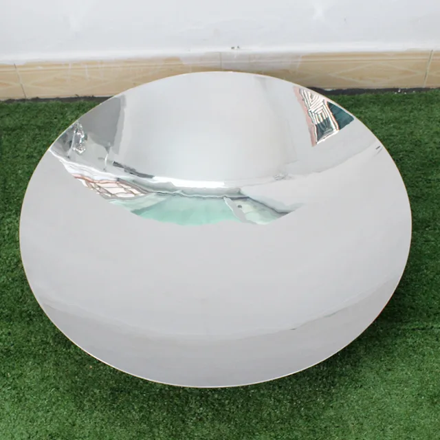 Large Outdoor Abstract Stainless Steel sphere Sculpture stainless steel art sculptures —Concave mirror sculpture seen fr