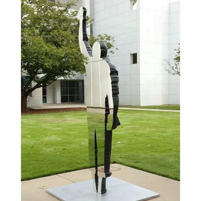 Mirrored Glass Silhouettes Polished 2D Stainless Steel Figures Sculptures