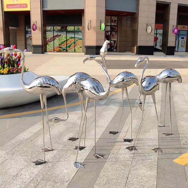 Interior decoration Stainless steel abstract fish sculpture seen from another angle
