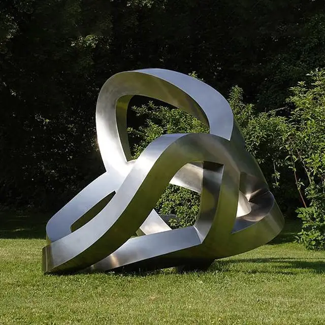 Square Decoration Large Outdoor Sculpture Heart Shape Stainless Steel Art Sculpture