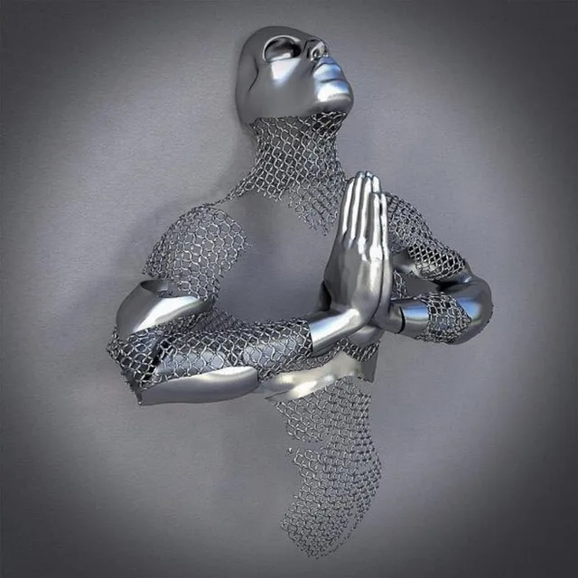 Modern Abstract Human Body Stainless Steel Love Figurative Sculpture 2