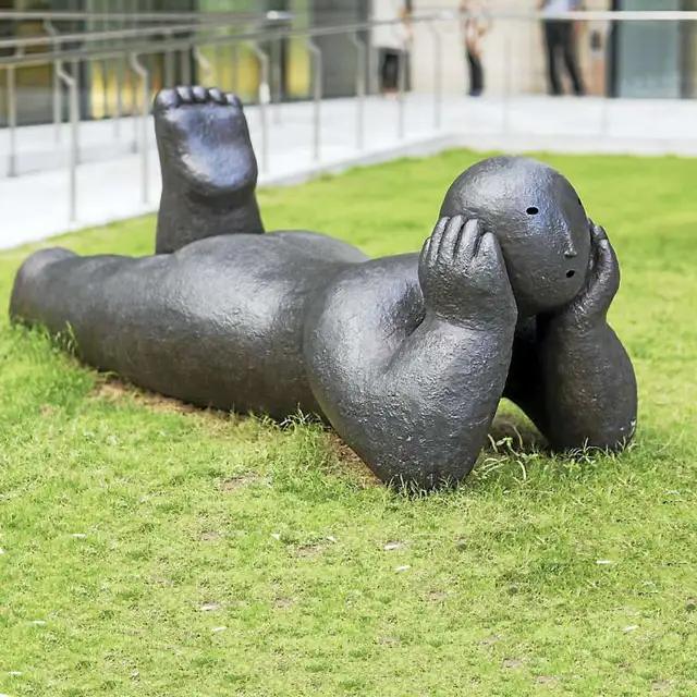 Modern Abstract Life Size Garden Fat Woman Bronze Sculpture