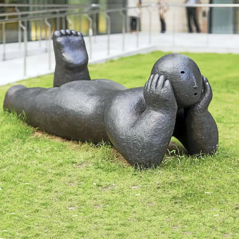 Modern Abstract Life Size Garden Fat Woman Bronze Sculpture