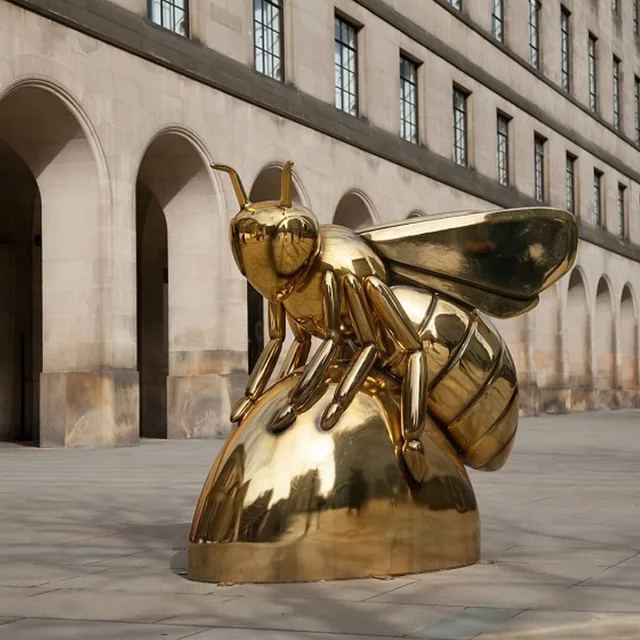 Art Deco Stainless Steel Metal Panther Sculpture shown in its setting