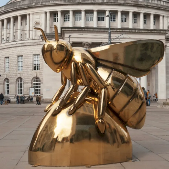 Modern Art Stainless Steel Honey Bee Sculpture