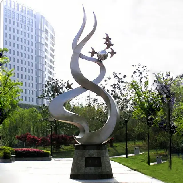 Garden Home Decor Modern Outdoor Abstract Stainless Steel Sculpture