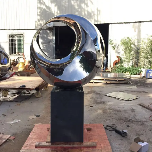 Modern Metal Art Moon Sculpture Stainless Steel Sculpture