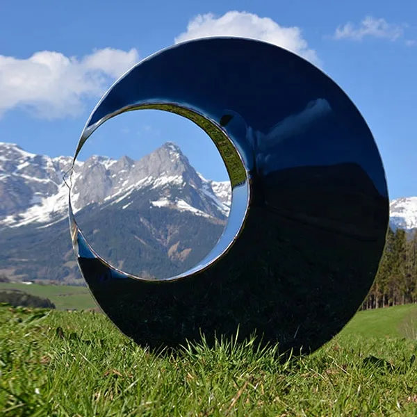 Large Stainless Steel Outdoor Metal Lotus Flower Sculpture seen from another angle