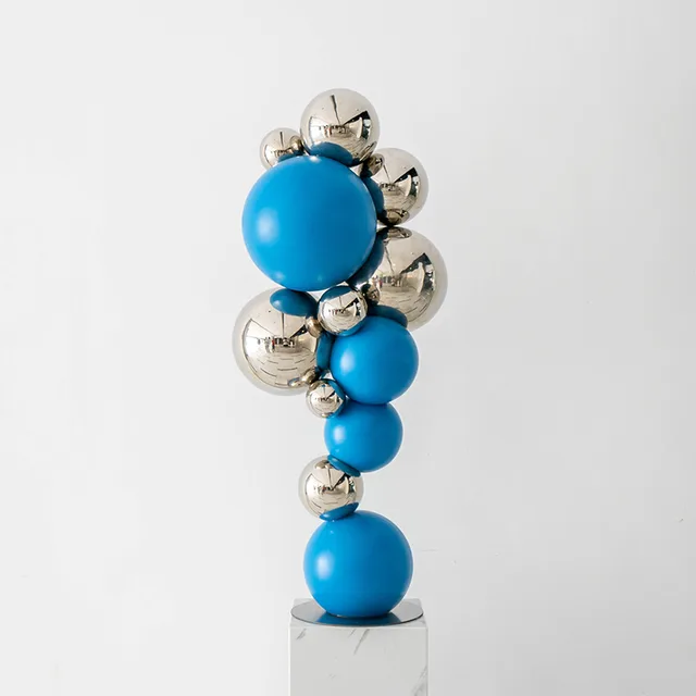 Modern outdoor abstract color stainless steel sphere sculpture