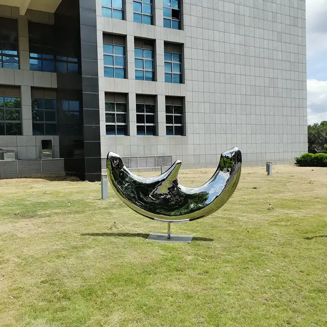 Metal Modern Abstract Polished Garden Stainless Steel Sculpture