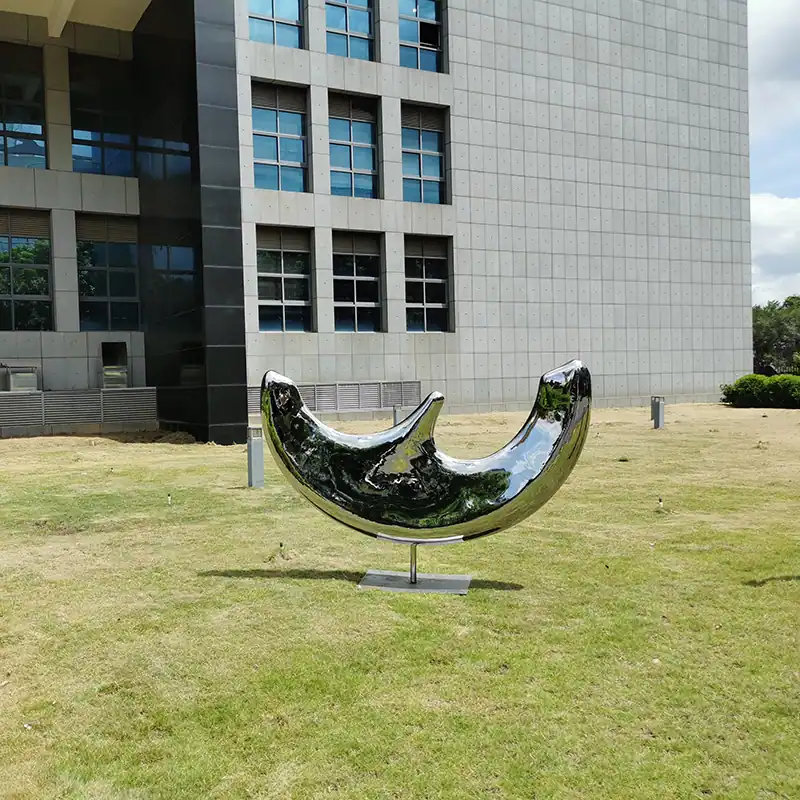Metal Modern Abstract Polished Garden Stainless Steel Sculpture
