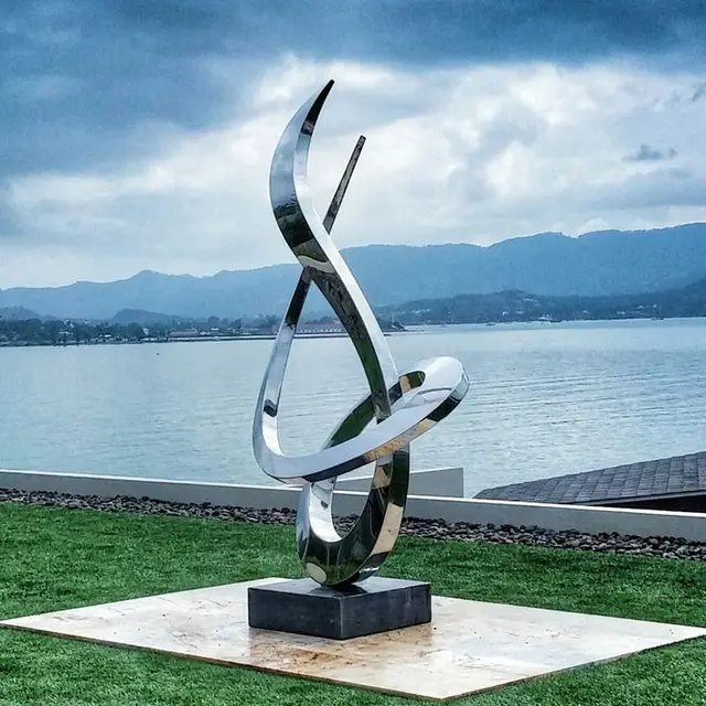 Modern Outdoor Garden Stainless Steel Abstract Sculpture 2