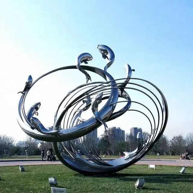 Modern Outdoor Large Stainless Steel Sculpture For Garden