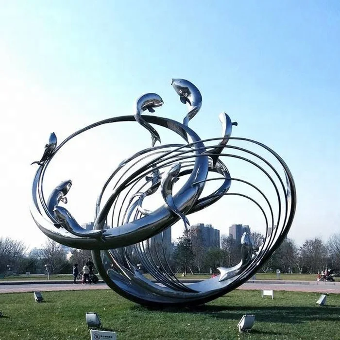 Modern Outdoor Large Stainless Steel Sculpture For Garden