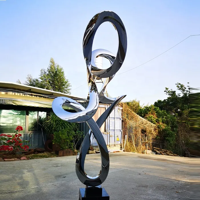 Super Mirror Polished Sculpture Stainless Steel Statue For Outdoor