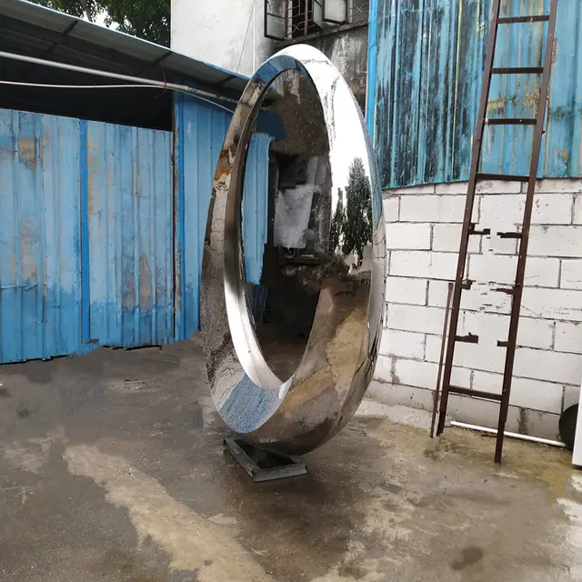 Professional garden decoration outdoor stainless steel tree sculpture seen from another angle