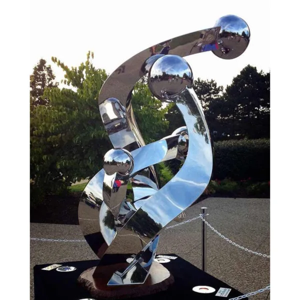 Morden art style stainless steel ball sculpture for city garden decoration