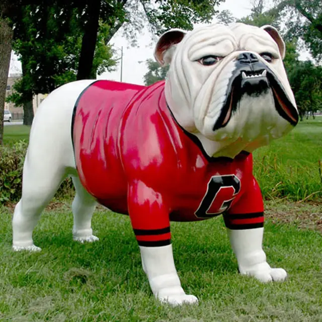 Outdoor Decoration Fiberglass Bulldog Sculpture