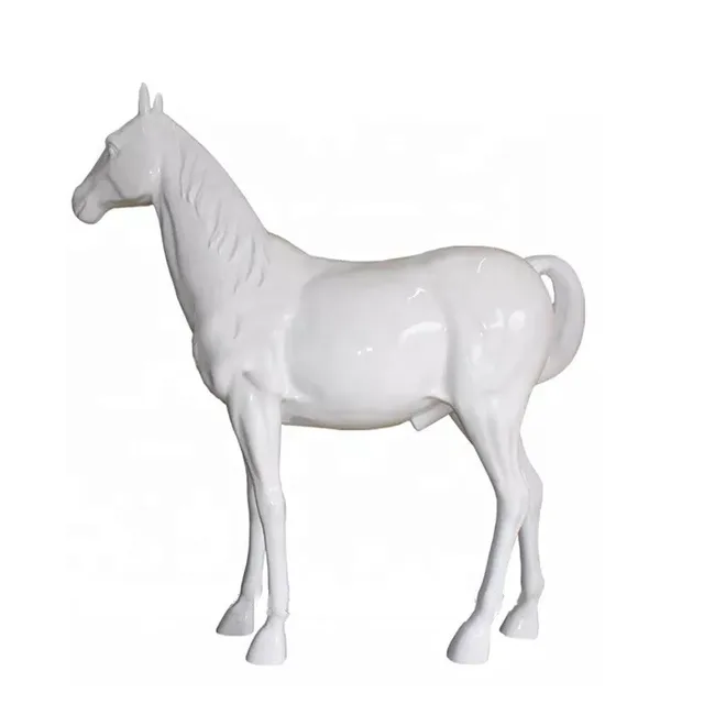 Outdoor Decoration Fiberglass Horse Sculpture seen from another angle