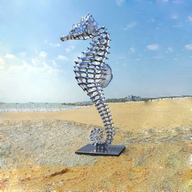 Landscape Garden Decoration Large Stainless Steel abstract horse sculpture