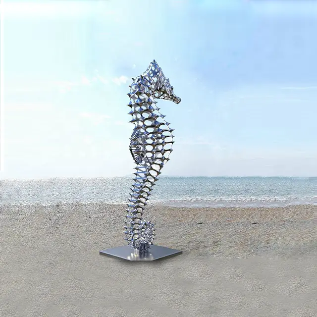 Outdoor Decoration Stainless Steel Seahorse Sculpture
