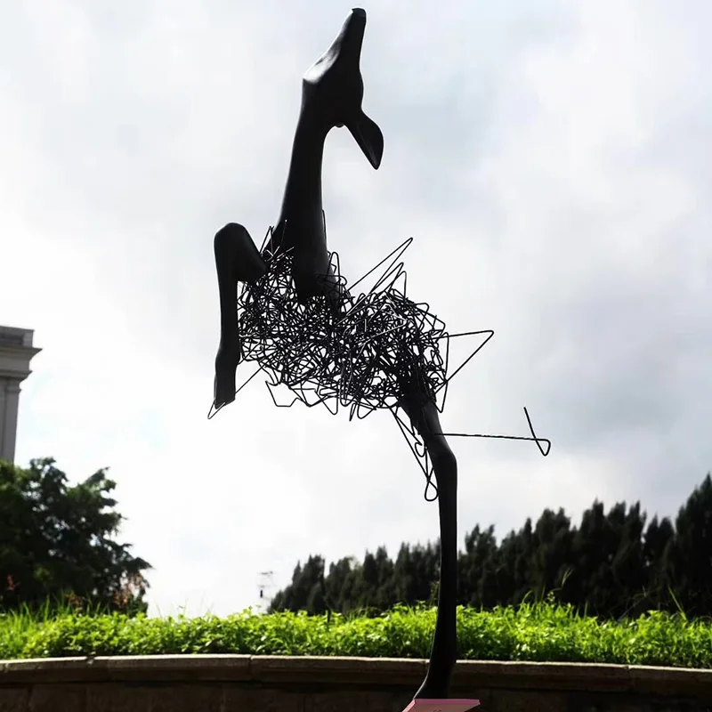 Modern stainless steel statue art abstract metal outdoor sculpture